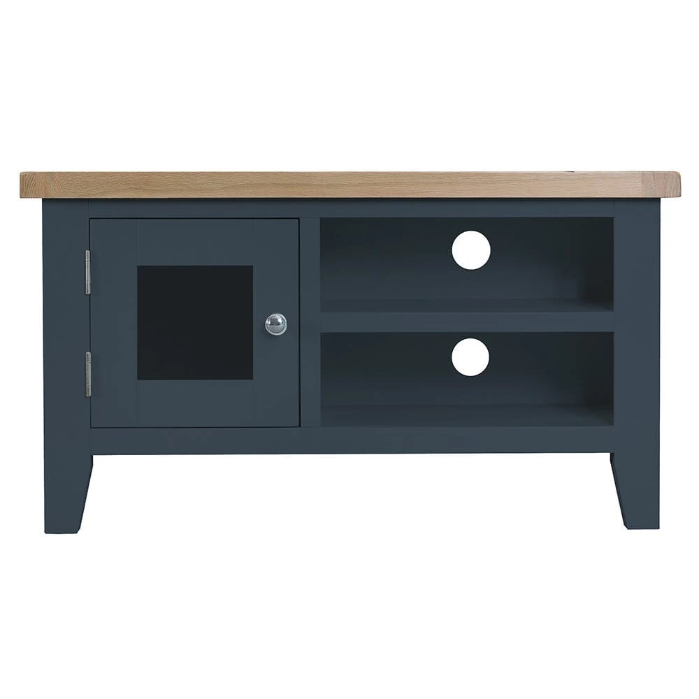 Suffolk Midnight Grey Painted Oak TV Unit 8 Suffolk Midnight Grey Painted Oak TV Unit - Image 8