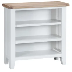 Suffolk White Painted Oak Small Wide Bookcase With Wicker Baskets 10 Suffolk White Painted Oak Small Wide Bookcase With Wicker Baskets -Furniture Specialty Store tt swb wh 6