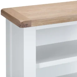 Suffolk White Painted Oak Small Wide Bookcase With Wicker Baskets 11 Suffolk White Painted Oak Small Wide Bookcase With Wicker Baskets -Furniture Specialty Store tt swb wh 8