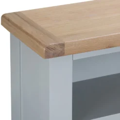 Suffolk Grey Painted Oak Small Wide Bookcase With Wicker Baskets 10 Suffolk Grey Painted Oak Small Wide Bookcase With Wicker Baskets -Furniture Specialty Store tt swbc g 3