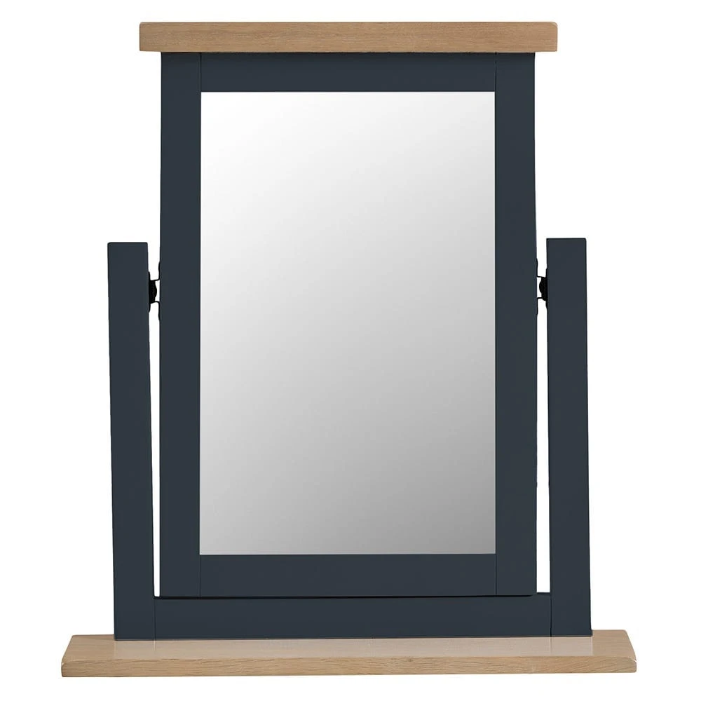 Suffolk Midnight Grey Painted Oak Dressing Table Mirror 4 Suffolk Midnight Grey Painted Oak Dressing Table Mirror - Image 4