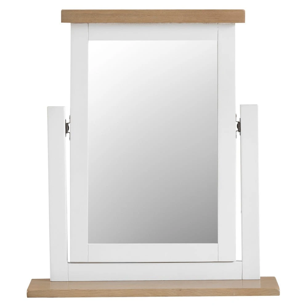 Suffolk White Painted Oak Dressing Table Mirror 4 Suffolk White Painted Oak Dressing Table Mirror - Image 4