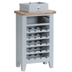 Suffolk Grey Painted Oak Wine Cabinet -Furniture Specialty Store tt wc g 2