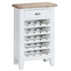 Suffolk White Painted Oak Wine Cabinet