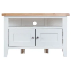 Suffolk White Painted Oak Corner TV Unit -Furniture Specialty Store ttctv w 5