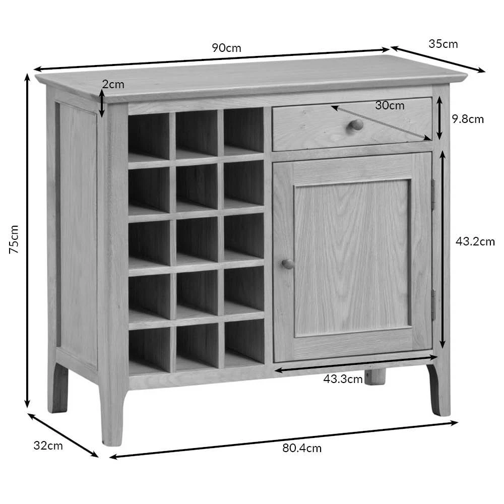 Bergen Oak Wine Cabinet 11 Bergen Oak Wine Cabinet - Image 11