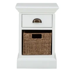 Monaco White Wicker 1 Drawer 1 Wicker Basket Unit -Furniture Specialty Store ww 080 10