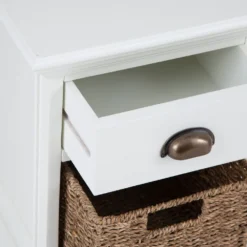 Monaco White Wicker 1 Drawer 1 Wicker Basket Unit -Furniture Specialty Store ww 080 3