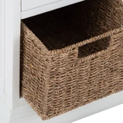 Monaco White Wicker 1 Drawer 1 Wicker Basket Unit -Furniture Specialty Store ww 080 4