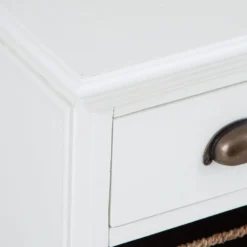 Monaco White Wicker 1 Drawer 1 Wicker Basket Unit -Furniture Specialty Store ww 080 5