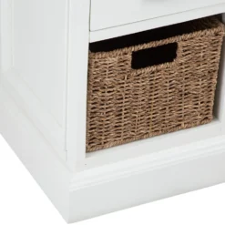Monaco White Wicker 1 Drawer 1 Wicker Basket Unit -Furniture Specialty Store ww 080 6