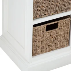 Monaco White Wicker 1 Drawer 2 Wicker Basket Unit -Furniture Specialty Store ww 081 5