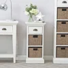 Monaco White Wicker 1 Drawer 2 Wicker Basket Unit