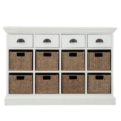 Monaco White Wicker 4 Drawer 8 Wicker Basket Sideboard -Furniture Specialty Store ww 086 10
