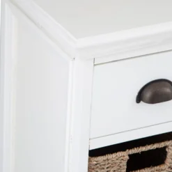 Monaco White Wicker 4 Drawer 8 Wicker Basket Sideboard -Furniture Specialty Store ww 086 5