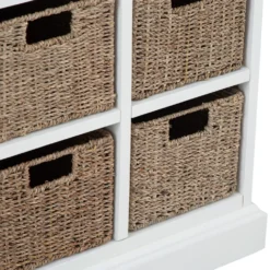 Monaco White Wicker 4 Drawer 8 Wicker Basket Sideboard -Furniture Specialty Store ww 086 8