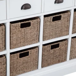 Monaco White Wicker 4 Drawer 8 Wicker Basket Sideboard -Furniture Specialty Store ww 086 9