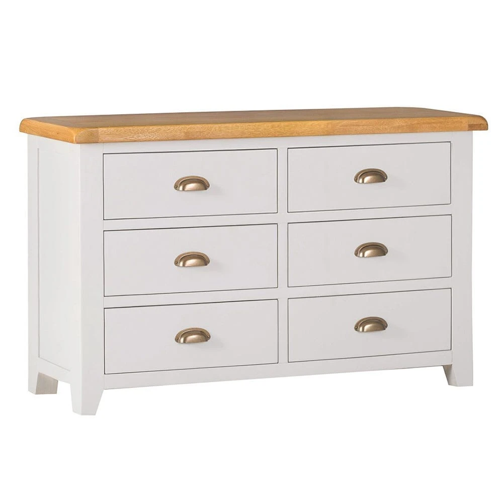 Hampshire Grey Painted Oak Chest Of 6 Drawers 2 Hampshire Grey Painted Oak Chest Of 6 Drawers - Image 2