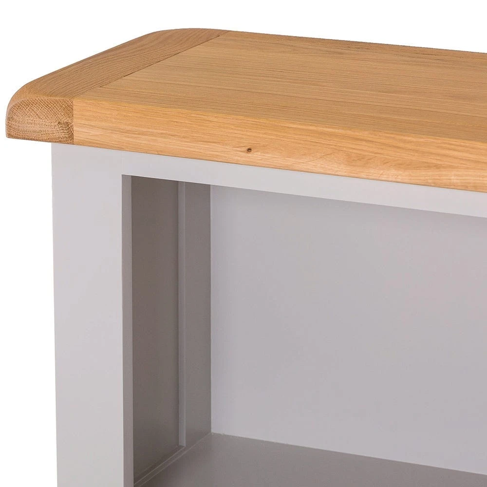 Hampshire Grey Painted Oak Low Bookcase 3 Hampshire Grey Painted Oak Low Bookcase - Image 3