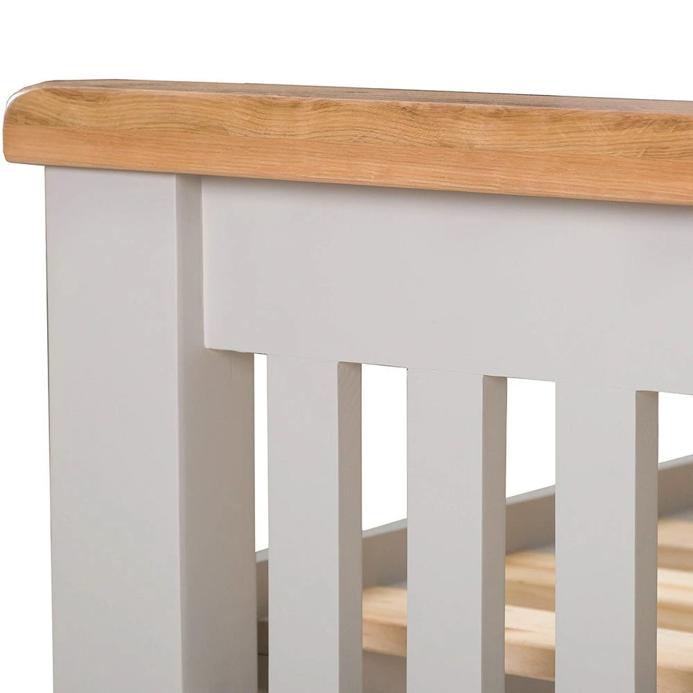 Hampshire Grey Painted Oak Double Bed Frame High Foot End 8 Hampshire Grey Painted Oak Double Bed Frame High Foot End - Image 8