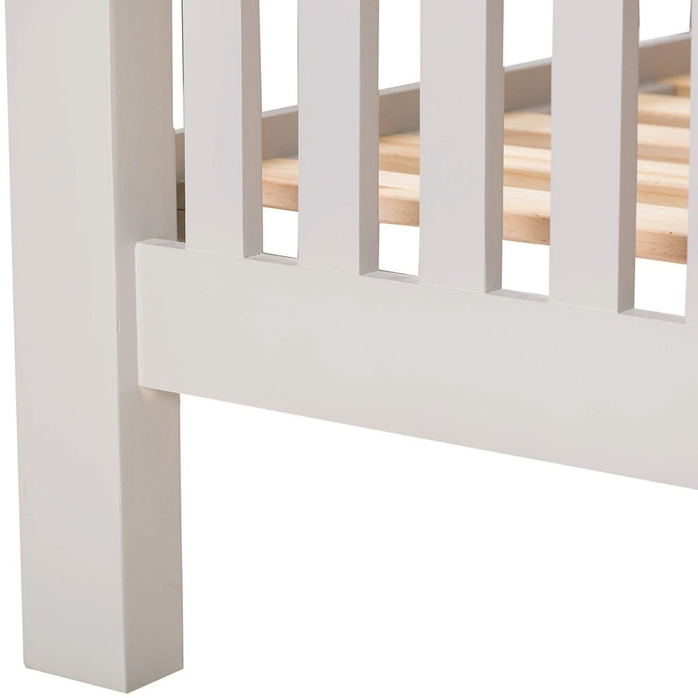 Hampshire Grey Painted Oak Double Bed Frame High Foot End 9 Hampshire Grey Painted Oak Double Bed Frame High Foot End - Image 9