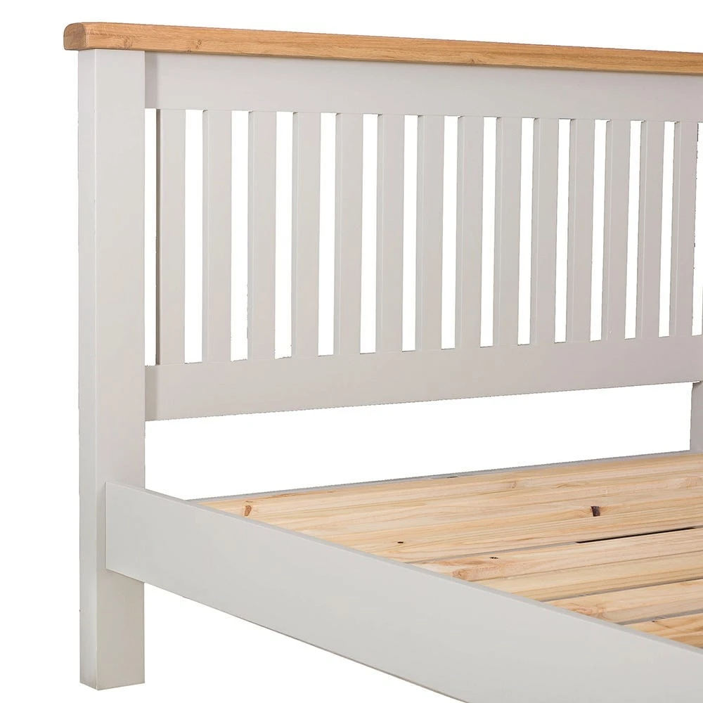Hampshire Grey Painted Oak Double Bed Frame High Foot End 7 Hampshire Grey Painted Oak Double Bed Frame High Foot End - Image 7
