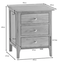 Bergen Oak Extra Large Bedside Table -Furniture Specialty Store xlbsc 2